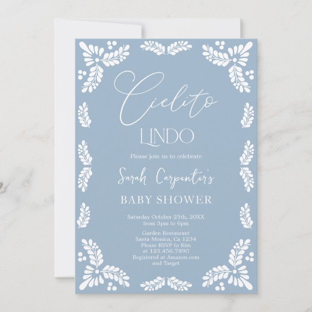 Invitación Cielito Lindo Papel Picado niño Baby Shower (Anverso)