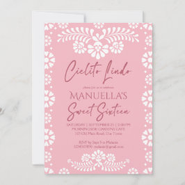 Invitación Cielito lindo pink Mexican sweet 16 birthday party