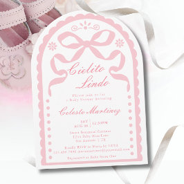 Invitación Cielito Lindo Pink Papel Picado Girl Baby Shower