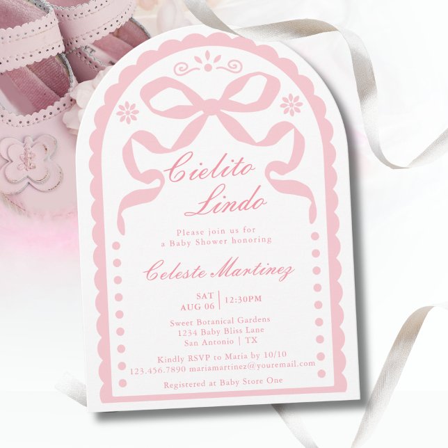 Invitación Cielito Lindo Pink Papel Picado Girl Baby Shower (Subido por el creador)