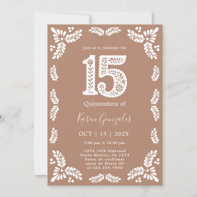 Invitación Cielito Lindo Quinceanera (Anverso)