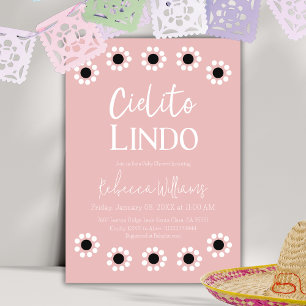 Invitación Cielito Lindo Rosa Barro Senorita Chica Baby Showe