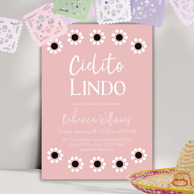 Invitación Cielito Lindo Rosa Barro Senorita Chica Baby Showe (Subido por el creador)