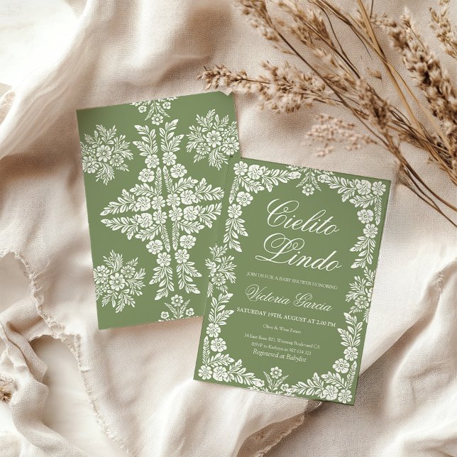 Invitación Cielito Lindo Sage verde Baby Shower (Subido por el creador)