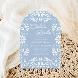 Invitación Cielito Lindo Talavera Azul Baby Shower mexicano