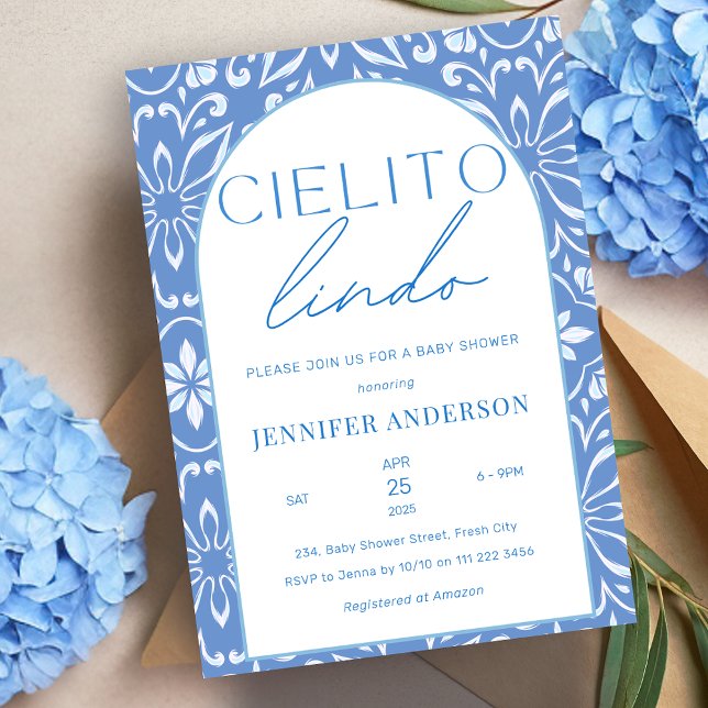 Invitación Cielito Lindo Talavera Baby Shower mexicano (Cielito Lindo  Talavera Mexican Baby Shower Invitation)