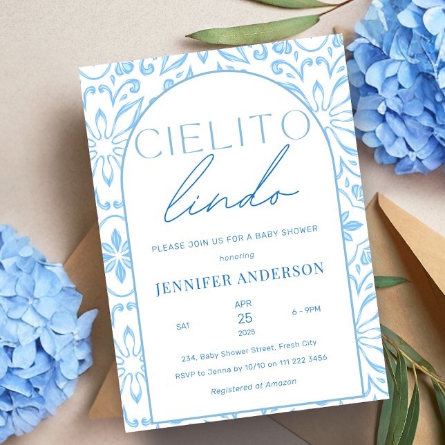 Invitación Cielito Lindo Talavera Baby Shower mexicano (Cielito Lindo Talavera Mexican Baby Shower Invitation)