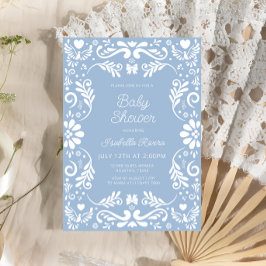 Invitación Cielito Lindo Talavera Mexican Blue Baby Shower 