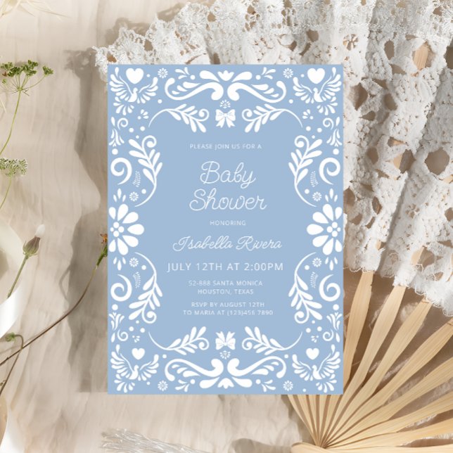 Invitación Cielito Lindo Talavera Mexican Blue Baby Shower  (Subido por el creador)