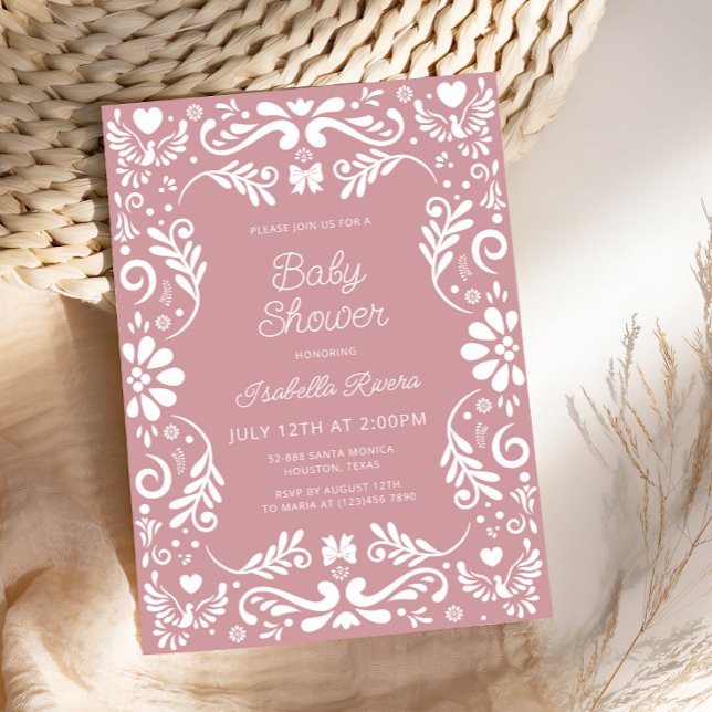Invitación Cielito Lindo Talavera Mexican Pink Baby Shower  (Subido por el creador)