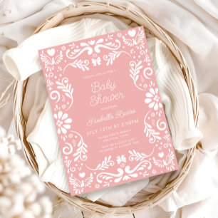 Invitación Cielito Lindo Talavera Mexicana Ducha de Bebé Niña