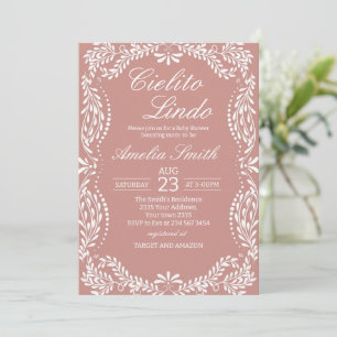 Invitación Cielito Lindo Talavera Mexicana Rosa Baby Shower
