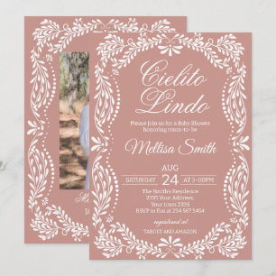 Invitación Cielito Lindo Talavera Mexicana Rosa Baby Shower