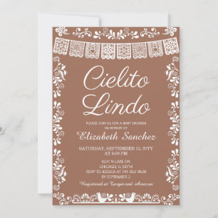 Invitación Cielito Lindo Terracota Papel Picado Baby Shower