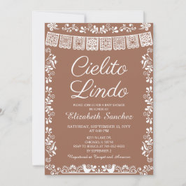 Invitación Cielito Lindo Terracotta Papel Picado Baby Shower