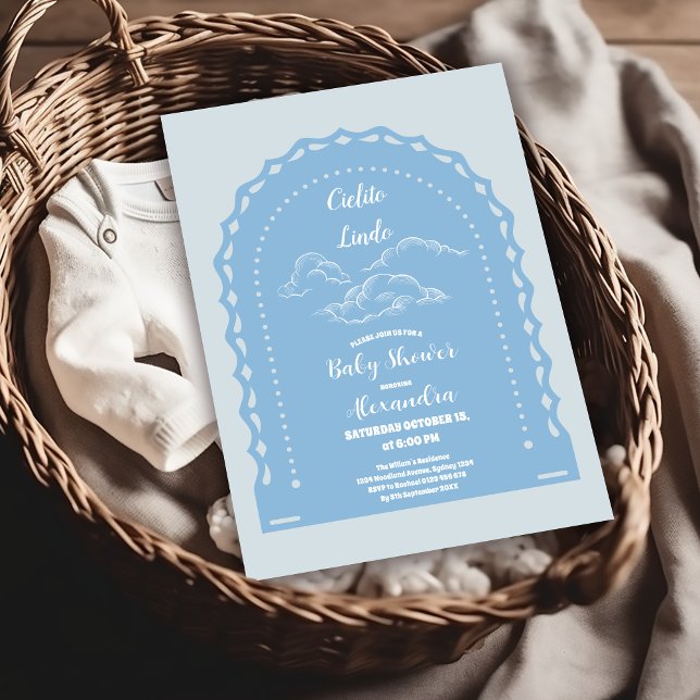 Invitación Cielito mexicano de color azul turbio (Subido por el creador)