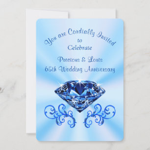 Invitación Cielo Azul 65º Aniversario de Boda por Encargo