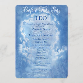 Invitación Cielo azul claro con ducha nubes de bodas