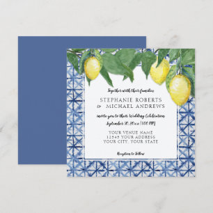 Invitación Cielo azul vintage y lemas del patrón X de Shibori