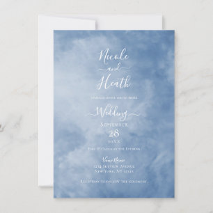 Invitación Cielo Azul y Blanco Nubes Casamiento Celestial