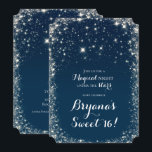 Invitación Cielo Celeste Nocturno con Estrellas Azules Dulces<br><div class="desc">personalizar para cualquier evento</div>