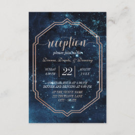 Invitación Cielo Celeste Nocturno Galaxia Recepción de Boda