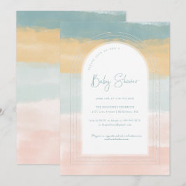 Invitación Cielo de Algodón de Azúcar | Baby Shower Arcoíris