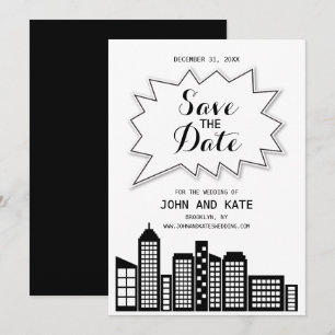 Invitación Cielo de Black & White Save The Date