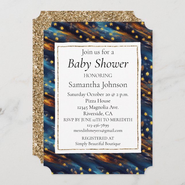 Invitación Cielo de estrellas (Anverso / Reverso)