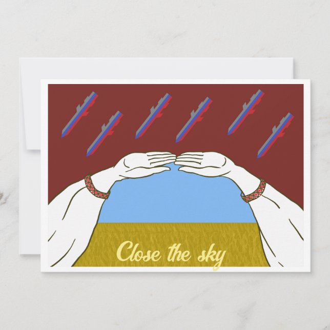 Invitación Cielo de paz "amarillo y azul" de Ucrania (Anverso)