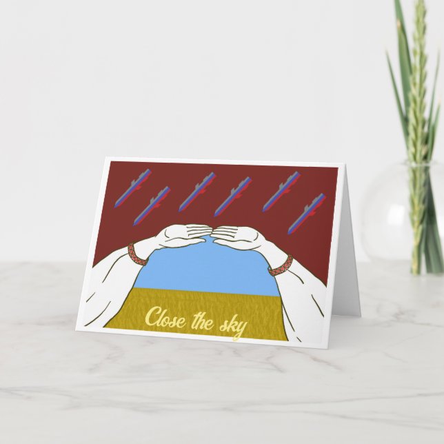 Invitación Cielo de paz "amarillo y azul" de Ucrania (Anverso)