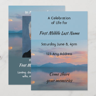 Invitación Cielo del atardecer Celebración de la vida Servici