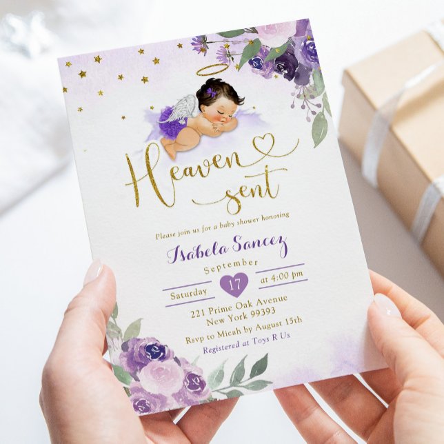 Invitación Cielo mexicano Lilac Purple enviado a Baby Shower (Subido por el creador)