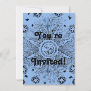 Invitación Cielo Nocturno Antiguo Zodiaco Medieval Estrellas 