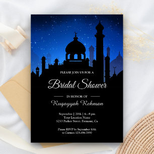 Invitación Cielo Nocturno Azul Noche de Bodas Árabes