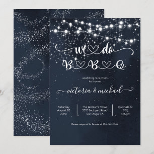 Invitación Cielo nocturno Cadena de luces Hacemos barbacoa