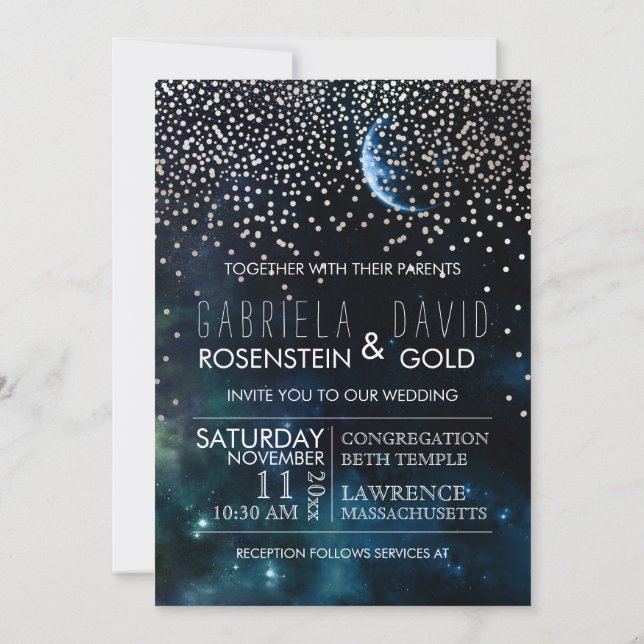 Invitación Cielo nocturno de PixDezines/Noche estrellada (Reverso)