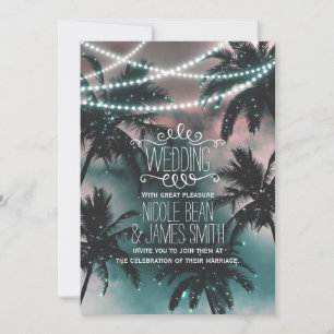Invitación Cielo Nocturno Encantado Luces de Playa Noche de B