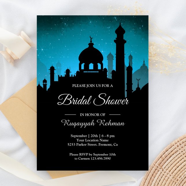 Invitación Cielo Nocturno Turquesa Noches Árabes Despedida de (Subido por el creador)