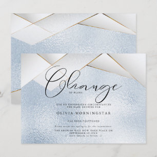 Invitación Cielo pastel azul perla facetas aplazado ducha