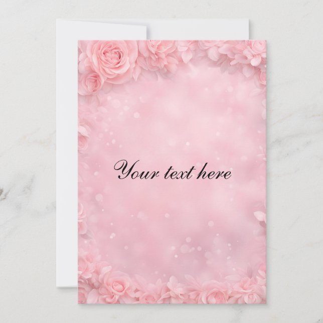 Invitación Cielo rosa con nubes (Anverso)