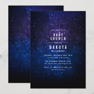 Invitación Cielo y estrellas brillantes de medianoche Galax
