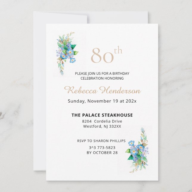 Invitación Cielos Azules (Anverso)