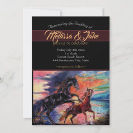 Invitación Cielos interminables Caballos acuarela romántica