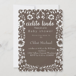 Invitación cielto lindo Papel picado bebé ducha