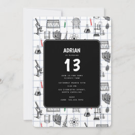 Invitación Ciencia Química Científica Tema del Partido del Cu