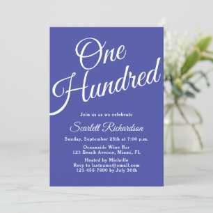 Invitación Ciento de Script Lavender Purple 100 cumpleaños