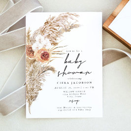 Invitación CIERA Boho Terracotta Floral Pampas Baby Shower