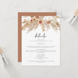 Invitación CIERA Boho Terracotta Floral Pampas Detalles Tarje