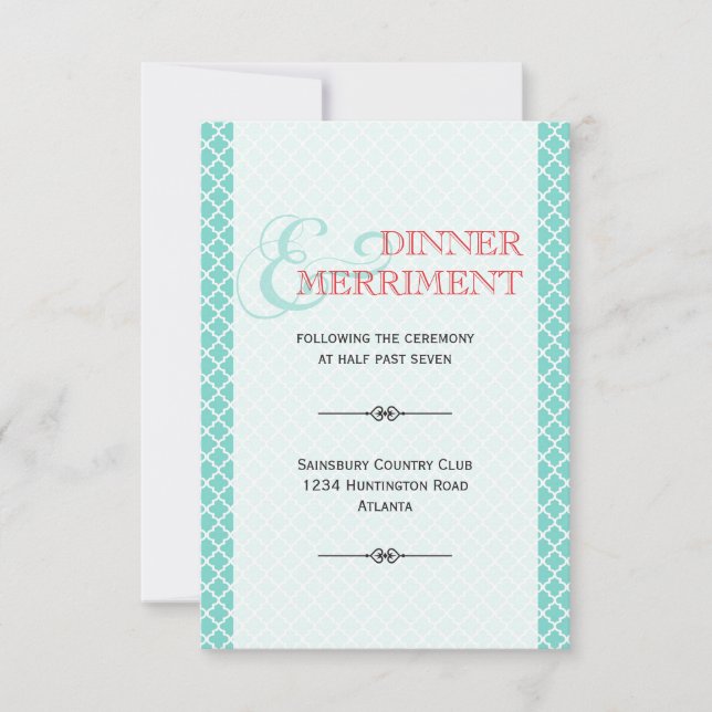 Invitación Cierre de recepción con símbolo ampersand morisco  (Anverso)